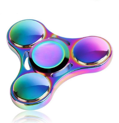 

V2A New Dollar Design Ultra Durable Stainless Steel Bearing High Speed Metallic Rainbow Spinner Toy, Spin Time: 3-6 Minutes(Multicolor)