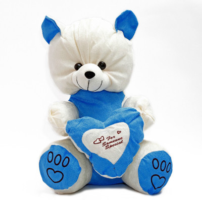 

paribazaar Blue Teddy - 38 cm(White, Blue), Blue;white