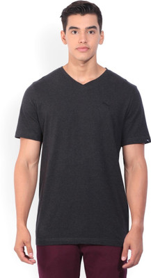 

Puma Printed Men's Round Neck Black T-Shirt, Dark gray heather