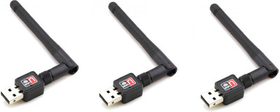

ReTrack SET OF 3PC 600Mbps 802.IIN Wireless WiFi Dongle With Antenna USB Adapter(Black)