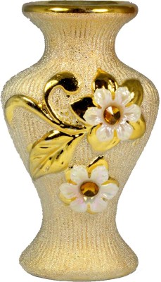 

Stealodeal Gold Pot Style Flower Pottery Vase(4.7 inch, Gold)