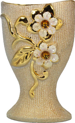 

Stealodeal Gold Big Mouth Style Flower Pot Pottery Vase(5 inch, Gold)