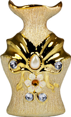 

Stealodeal Gold Shield Style Flower Pot Pottery Vase(5.5 inch, Gold)