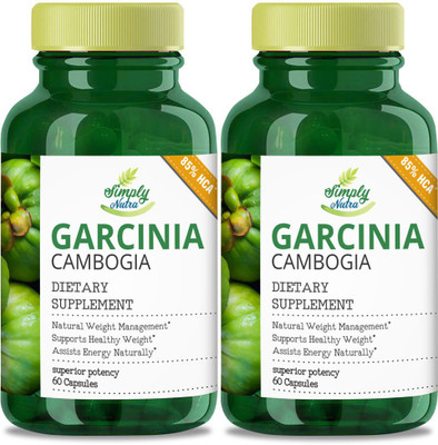 

Simply Nutra Garcinia Cambogia 85%HCA + GreenTea + Guggul 800mg 60 no.s For Weight loss(120 No)