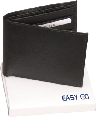 

EASY GO Men Black Genuine Leather Wallet(4 Card Slots)