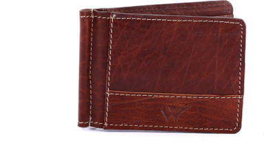 

Wallet Villa Men Brown Genuine Leather Money Clip(8 Card Slots), Dark coffee