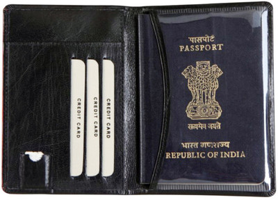 

Santhome Men Black Genuine Leather Document Holder(3 Card Slots)