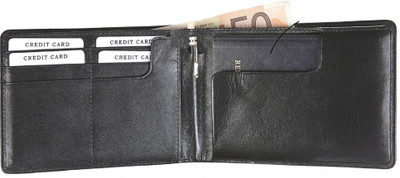 

Santhome Men Black Genuine Leather Wallet(4 Card Slots)