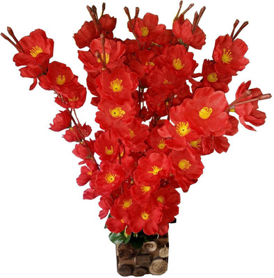 

kaYKON Fascinating Artificial Orchid Flowers with Wooden Pot For Home Decor - 17 inch (Best Red) Red Orchids Artificial Flower with Pot(40 inch, Pack of 1)