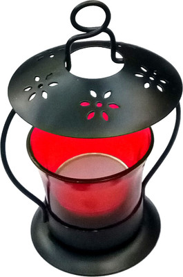 Akanksha Arts Iron Tealight Holder Set(Red, Pack of 2)