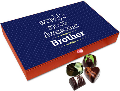 

Chocholik Rakhi Gift Box - World's Most Awesome Brother Chocolate Box For Brother / Sister - 12pc Truffles(144 g)