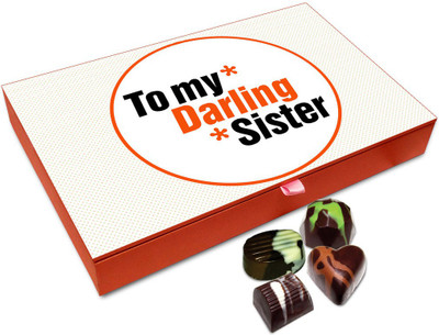 

Chocholik Raksha-bandhan Gift Box - Darling Sister Chocolate Box For Brother / Sister - 12pc Truffles(144 g)