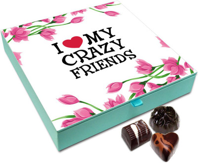 

Chocholik Friendship Gift - I Love My Crazy Friends Chocolate Box For Friends - 9 Pc Truffles(108 g)