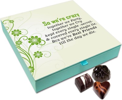 

Chocholik Friendship Gift Box - We Are Crazy Friends Chocolate Box - 9pc Truffles(108 g)