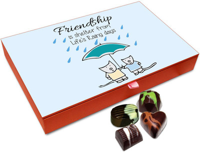 

Chocholik Friendship Gift - Friendship Is Shelter From Life's Rainy Days Chocolate Box - 12 Pc Truffles(144 g)