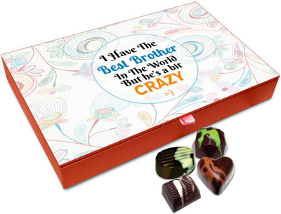 

Chocholik Rakhi Gift Box - Have The Best Brother In The World Chocolate Box For Brother / Sister - 12pc Truffles(144 g)