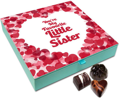 

Chocholik Rakhi Gift Box - You are MY Favorite Little Sis Chocolate Box For Brother / Sister - 9pc Truffles(108 g)