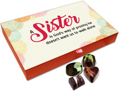 

Chocholik Rakshabandan Gift Box - A Sis Is God's Way Chocolate Box For Brother / Sister - 12pc Truffles(144 g)