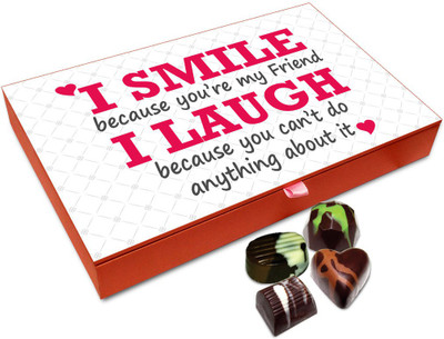 

Chocholik Friendship Gift - I Smile Because Of You My Friend Chocolate Box - 12 Pc Truffles(144 g)