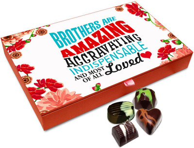 

Chocholik Raksha-bandhan Gift Box - Brothers Are Amazing Chocolate Box For Brother / Sister - 12pc Truffles(144 g)