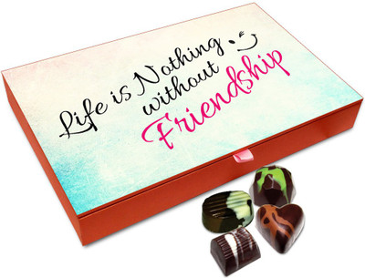 Chocholik Friendship Gift - Life Is Nothing Without Friendship Chocolate Box - 12 Pc Truffles(144 g)
