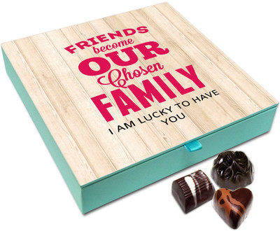 

Chocholik Friendship Gift - Friends Are Chosen Family Chocolate Box For Friends - 9 Pc Truffles(108 g)