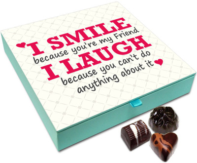 

Chocholik Friendship Gift - I Smile Because Of You My Friend Chocolate Box For Friends - 9 Pc Truffles(108 g)