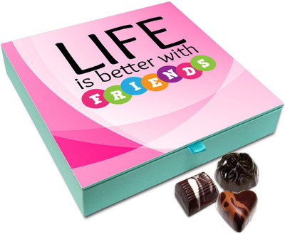 

Chocholik Friendship Gift - Life Is Better With Friends Chocolate Box For Friends - 9 Pc Truffles(108 g)