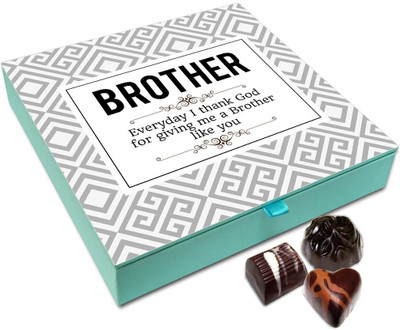 

Chocholik Rakhi Gift Box - Brother For Me You Are Gift From God Chocolate Box For Brother / Sister - 9pc Truffles(108 g)