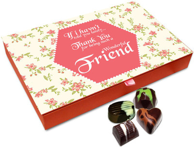 

Chocholik Friendship Gift - Thank You For Being A Wonderful Friend Chocolate Box - 12 Pc Truffles(144 g)