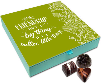 

Chocholik Friendship Gift - Our Friendship Is Combination Of Little Things Chocolate Box For Friends - 9 Pc Truffles(108 g)