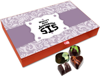 

Chocholik Rakshabandan Gift Box - Awesome Sis Ever Chocolate Box For Brother / Sister - 12pc Truffles(144 g)