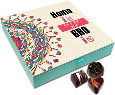 

Chocholik Friendship Gift Box - Home Is Where My Bro Is Chocolate Box - 9pc Truffles(108 g)