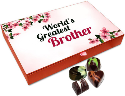 

Chocholik Rakhi Gift - World's Greatest Charming Brother Chocolate Box For Brother / Sister - 12pc Truffles(144 g)