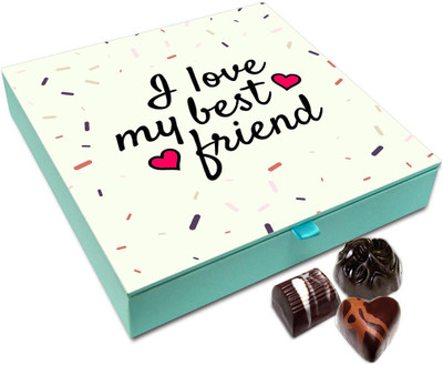 

Chocholik Friendship Gift Box - I Will Forever Love My Best Friends Chocolate Box - 9pc Truffles(108 g)