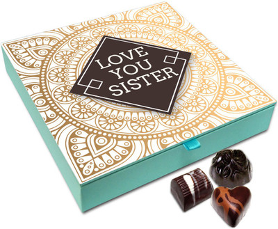 

Chocholik Rakhi Gift Box - I Love MY Sis Very Much Chocolate Box For Brother / Sister - 9pc Truffles(108 g)