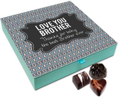 

Chocholik Rakhi Gift Box - I Love You way Too Much Bro Chocolate Box For Brother / Sister - 9pc Truffles(108 g)