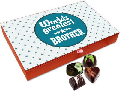 

Chocholik Raksha-bandhan Gift Box - World's Greatest Loving Brother Chocolate Box For Brother / Sister - 12pc Truffles(144 g)