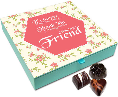 

Chocholik Friendship Gift - Thank You For Being A Wonderful Friend Chocolate Box For Friends - 9 Pc Truffles(108 g)