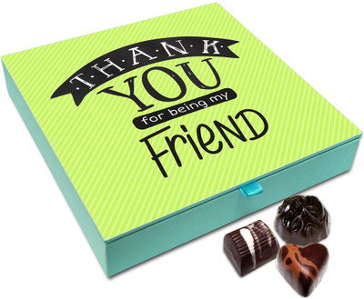 

Chocholik Friendship Gift Box - Thank You For Being My Wonderful friend Chocolate Box - 9pc Truffles(108 g)