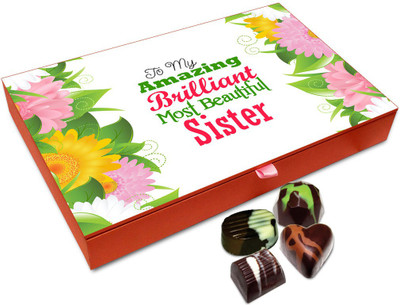 

Chocholik Rakshabandan Gift Box - To My Amazing Brilliant Sister Chocolate Box For Brother / Sister - 12pc Truffles(144 g)
