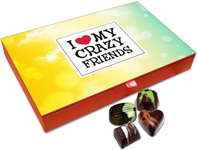 

Chocholik Friendship Gift - I Adore My Crazy Friends Chocolate Box - 12 Pc Truffles(144 g)