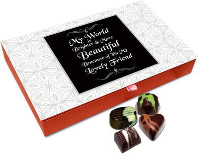 

Chocholik Friendship Gift - My World Is Brighter Because Of You Chocolate Box - 12 Pc Truffles(144 g)