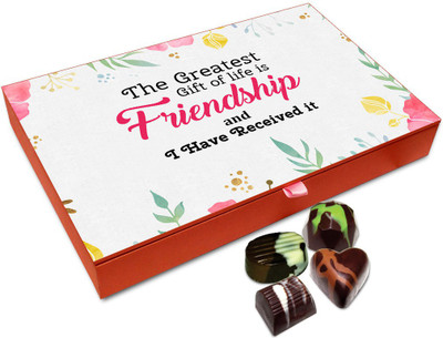 

Chocholik Friendship Gift - Friendship Is Life's Greatest Gift Chocolate Box - 12 Pc Truffles(144 g)