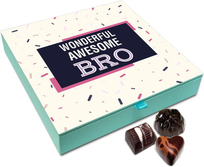 

Chocholik Rakhi Gift Box - You Are Wonderful Awesome Bro Chocolate Box For Brother / Sister - 9pc Truffles(108 g)