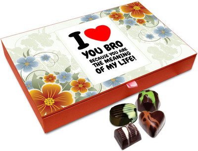 

Chocholik Rakhi Gift Box - Meaning Of My Life Chocolate Box For Brother / Sister - 12pc Truffles(144 g)