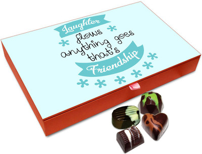 Chocholik Friendship Gift - Laughter Is A Gift From Friendship Chocolate Box - 12 Pc Truffles(144 g)