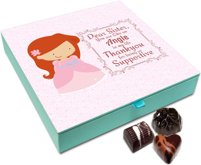 

Chocholik Rakhi Gift Box - Dear Sis You Are An Angle Chocolate Box For Brother / Sister - 9pc Truffles(108 g)