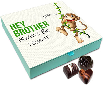 

Chocholik Rakhi Gift Box - Hey Big Bro Always Be Yourself Chocolate Box For Brother / Sister - 9pc Truffles(108 g)