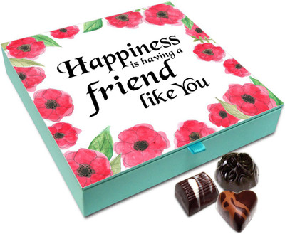 

Chocholik Friendship Gift - Happiness Is Having A Friend Like You Chocolate Box For Friends - 9 Pc Truffles(108 g)